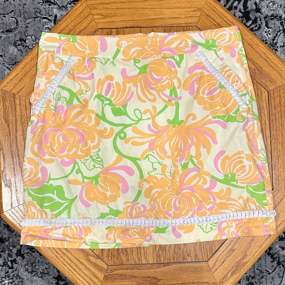 *LILLY PULITZER* Multicolor Floral What A Wonderful World Mini Skirt Size 10